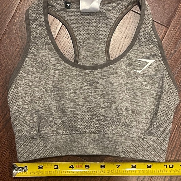 GYMSHARK Vital Seamless Sports Bra Olive Green Size Small - Picture 3 of 4